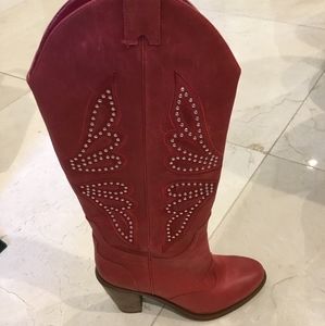 Jessica Simpson Red Leather boots